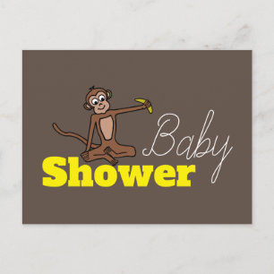 Cheeky Monkey, Baby Shower-inbjudan Inbjudan Vykort