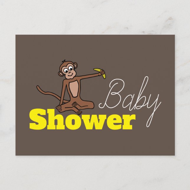 Cheeky Monkey, Baby Shower-inbjudan Inbjudan Vykort (Framsida)