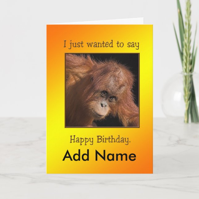 Cheeky Monkey Birthday Card Kort (Framsida)