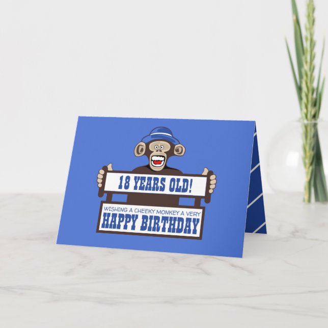 Cheeky Monkey Birthday Greeting Card Inbjudan (Framsida)