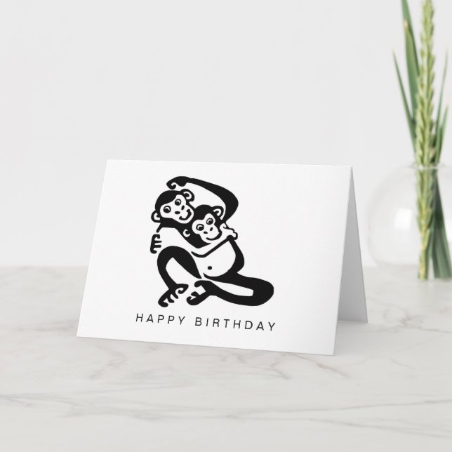 Cheeky Monkey - BONOBO - Chimpanzee - Grattis på f Kort (Framsida)