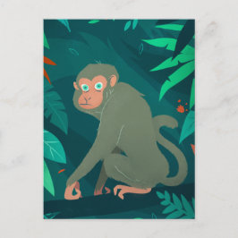 Cheeky Monkey i ett vykort för Träd