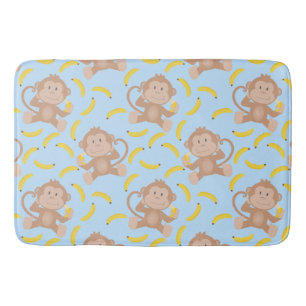 Cheeky Monkey med Banana Blue Bath Mat Badrumsmatta