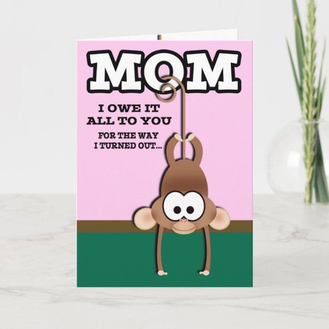 Cheeky Monkey Mors dag Card Kort (Framsida)