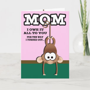 Cheeky Monkey Mors dag Card Kort