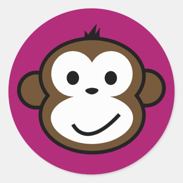 Cheeky Monkey Runt Klistermärke (Framsida)