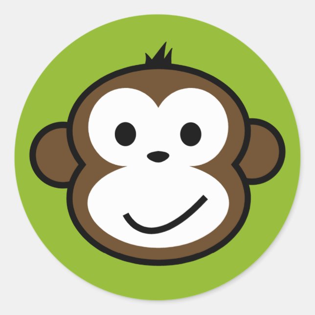 Cheeky Monkey Runt Klistermärke (Framsida)