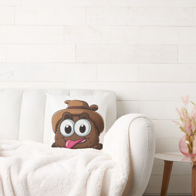 Cheeky Öga-Rolling Emoji Dekorativ kudde: Lägg til Kudde (Soffa)