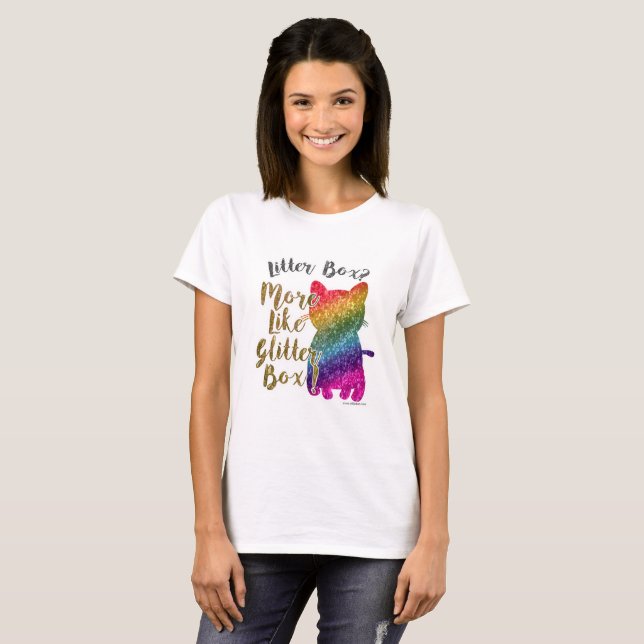 Cheeky Rainbow Cat Say Tee Shirt (Hel framsida)