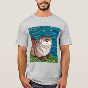 Cheeky River Otter-målning T Shirt