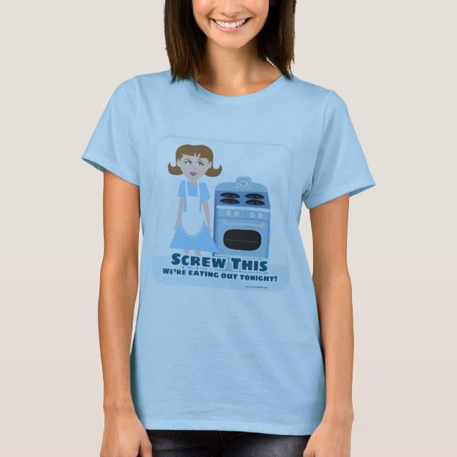 Cheeky Salty Kitsch Housefru Art Design T Shirt (Framsida)