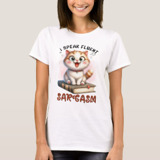 Cheeky söt sarkastisk katt t shirt