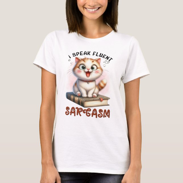 Cheeky söt sarkastisk katt t shirt (Framsida)