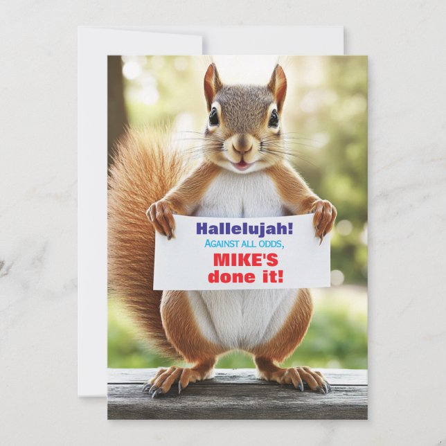 🎓Cheeky Squirrel Graduation Announcement Inbjudningar (Framsida)