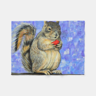 Cheeky Squirrel-målning Fleecefilt