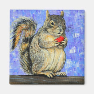 Cheeky Squirrel-målning Magnet