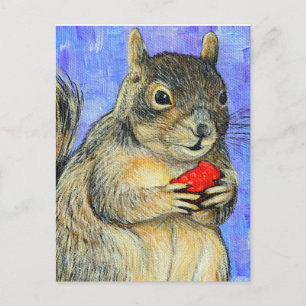 Cheeky Squirrel-målning Vykort