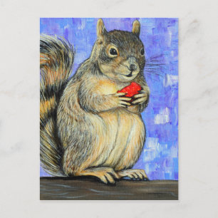 Cheeky Squirrel-målning Vykort