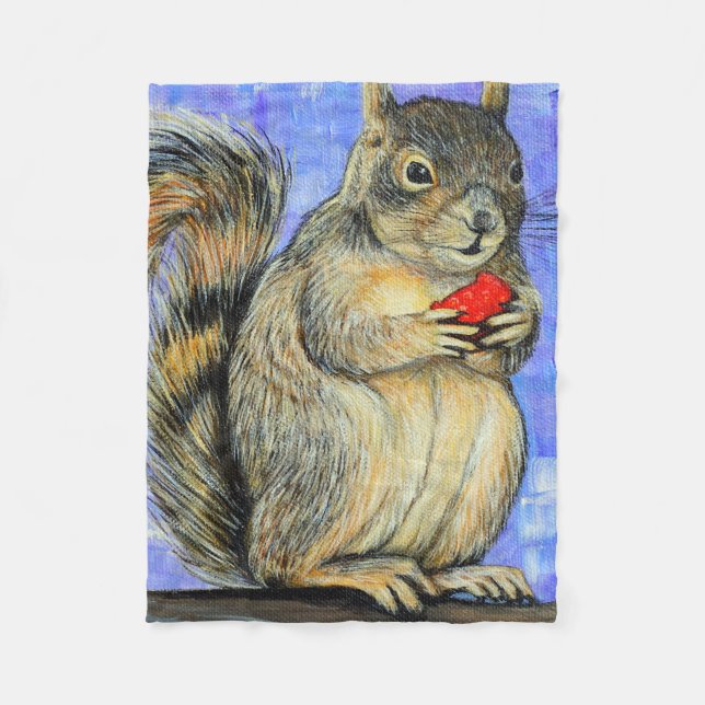 Cheeky Squirrel Painting Fleece Blanket (Framsidan)