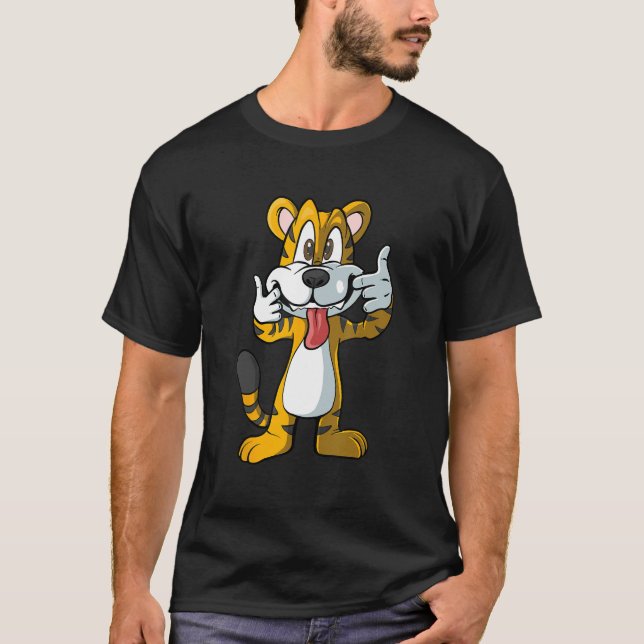 Cheeky tiger sticking out his tongue t shirt (Framsida)