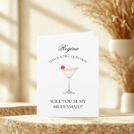 Cheeky Trendig Martini blir min Bridesmaid Inbjudan