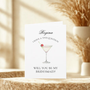 Cheeky Trendig Martini blir min Bridesmaid Inbjudan