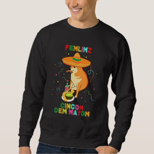 Cheems Cinco De Mayo Meme Mexican Party Shiba Inu Lång Ärmad Tröja