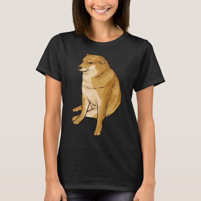 Cheems Hund Funny Shiba Inu Dank Meme T Shirt (Framsida)