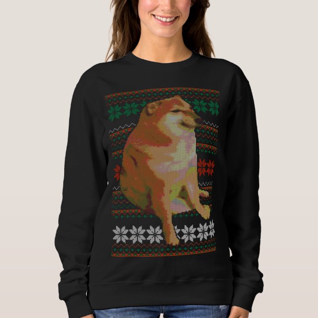 Cheems Ugly jul Sweater Doge Meme Design T Shirt (Framsida)