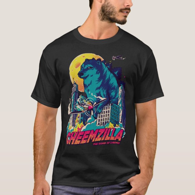 Cheemzilla - The Gomd of Cheemse Blue Kaiju Shib T Shirt (Framsida)