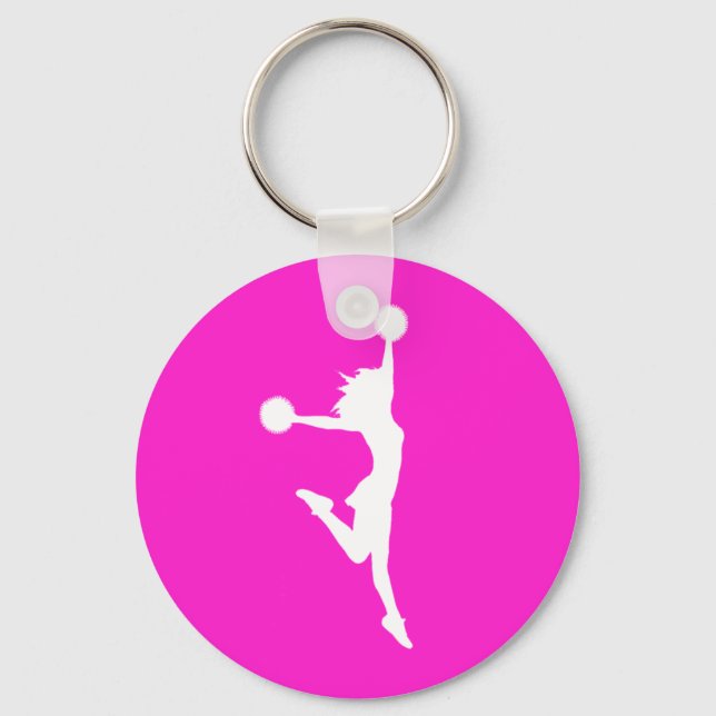 Cheer 2 Silhouette Keychain-Rosa Nyckelring (Framsida)