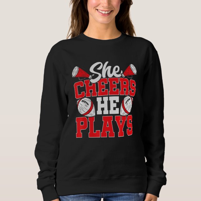 Cheer and Football Mom Cheer Mom Of Both Football  T Shirt (Framsida)