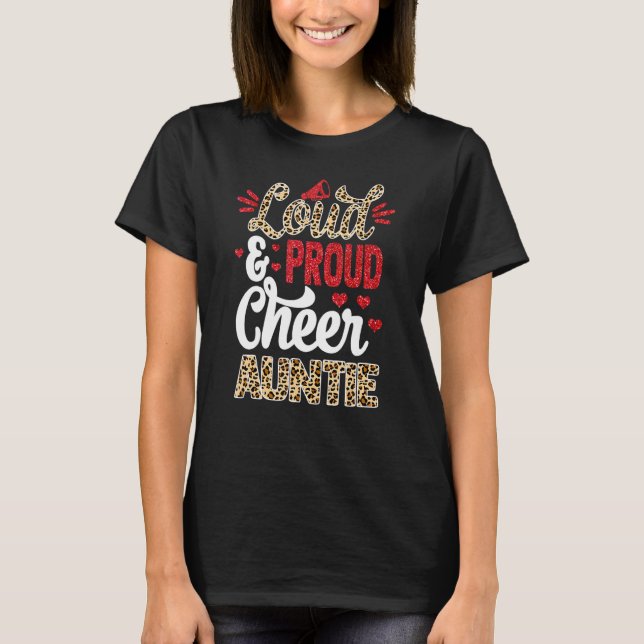 Cheer Auntie Biggest Fläkt Leopard Print and Pom P T Shirt (Framsida)