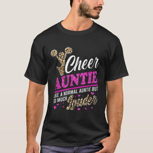 Cheer Auntie Biggest Fläkt Leopard Print and Pom P T Shirt (Framsida)