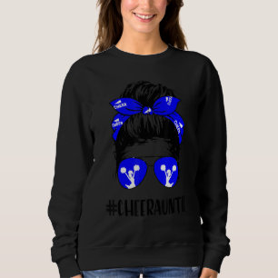 Cheer Auntie Life Messy Bun Hair CheerLedare Mothe T Shirt