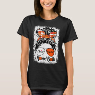 Cheer Basketball Mamma av båda Messy Bun Hair Glas T Shirt