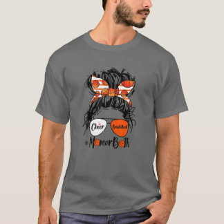 Cheer Basketball Mamma från båda Messy Hair Bun Gl T Shirt