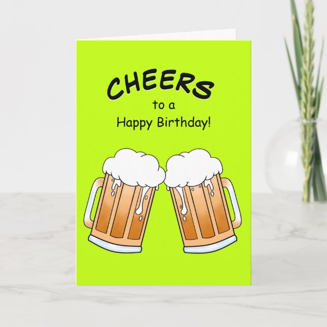 Cheer Beer Friend Birthday Card Kort (Framsida)