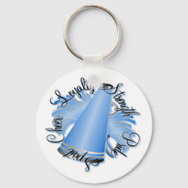 Cheer Blue and White Quties Nyckelring