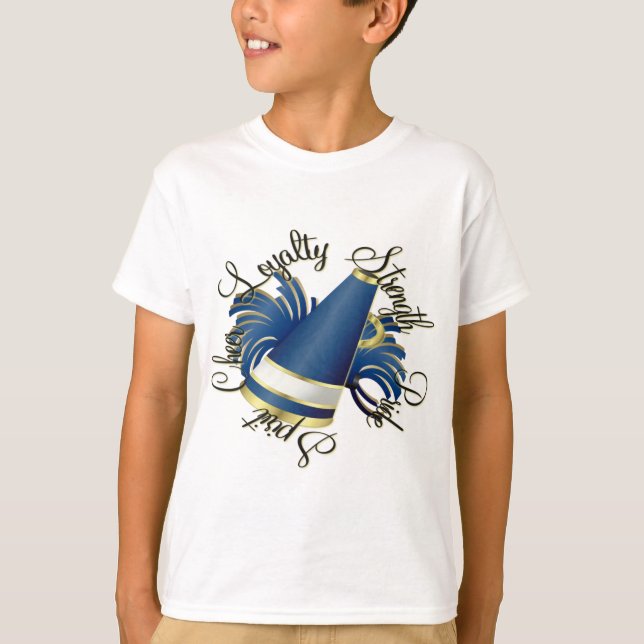 Cheer Blue- och Guld-kvaliteter Tee (Framsida)