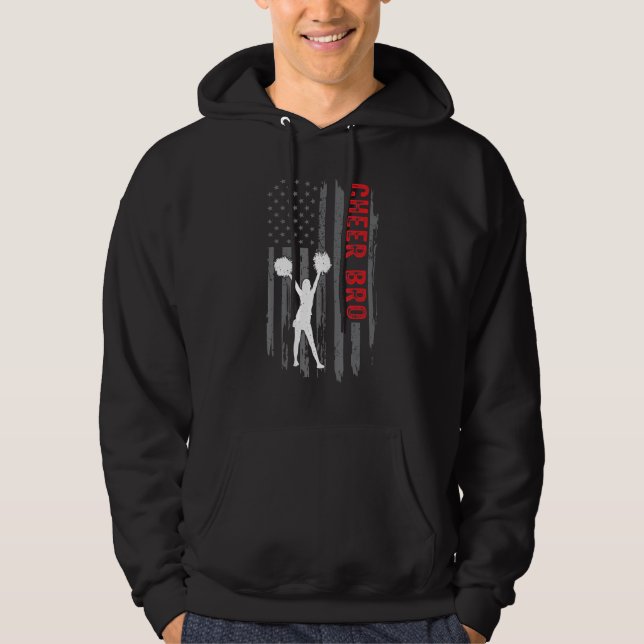 Cheer Bro US Flagga CheerLeader Brother Hoodie (Framsida)