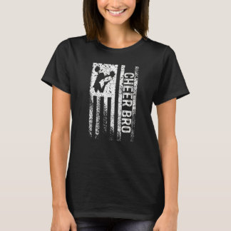 Cheer Bro Vintage American Flagga Brother Cheerlea T Shirt