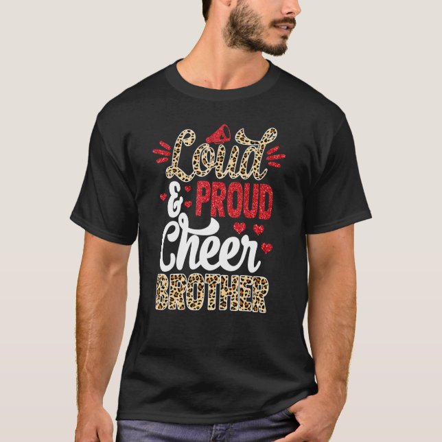 Cheer Brother Biggest Fläkt Leopard Print and Pom  T Shirt (Framsida)