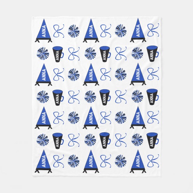 Cheer Camp Blue and Black Cheerleadering Pompom   Fleecefilt (Framsidan)