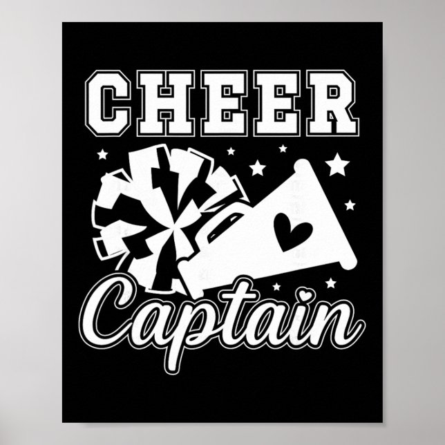 Cheer Captain Cheerleading Kapten Cheerleader Cap Poster (Framsidan)