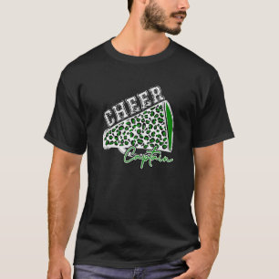 Cheer CAPTAIN Leopard Cheetah Megaphone Grönt Tren T Shirt