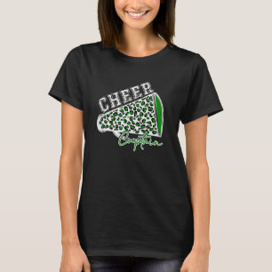 Cheer CAPTAIN Leopard Cheetah Megaphone Grönt Tren T Shirt