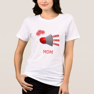 Cheer Cheer Cheer MOM Megaphone PomPoms T Shirt