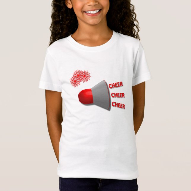 Cheer Cheer Three Cheers Megafone T Shirt (Framsida)