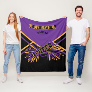 Cheer CheerLeader 📣 - Lila, Guld & Black 2 Fleecefilt